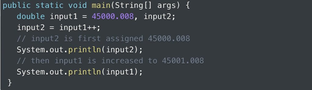 Java code