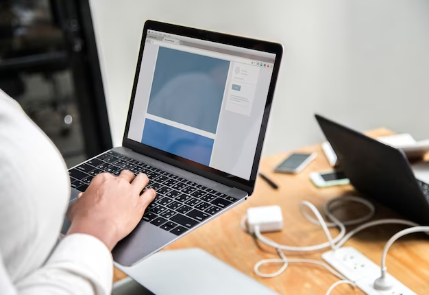 A man working at a computer