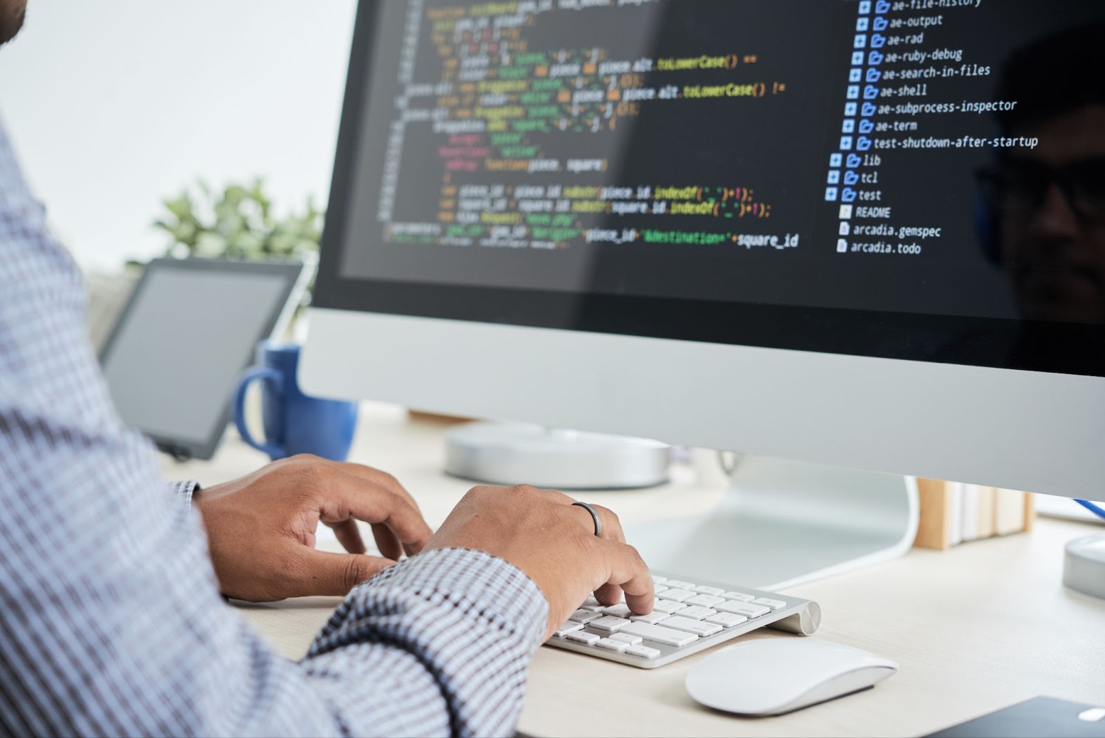 A man creates a code