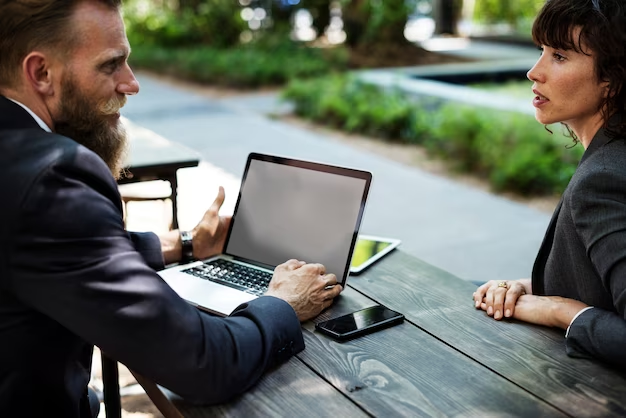 Man and woman communicating