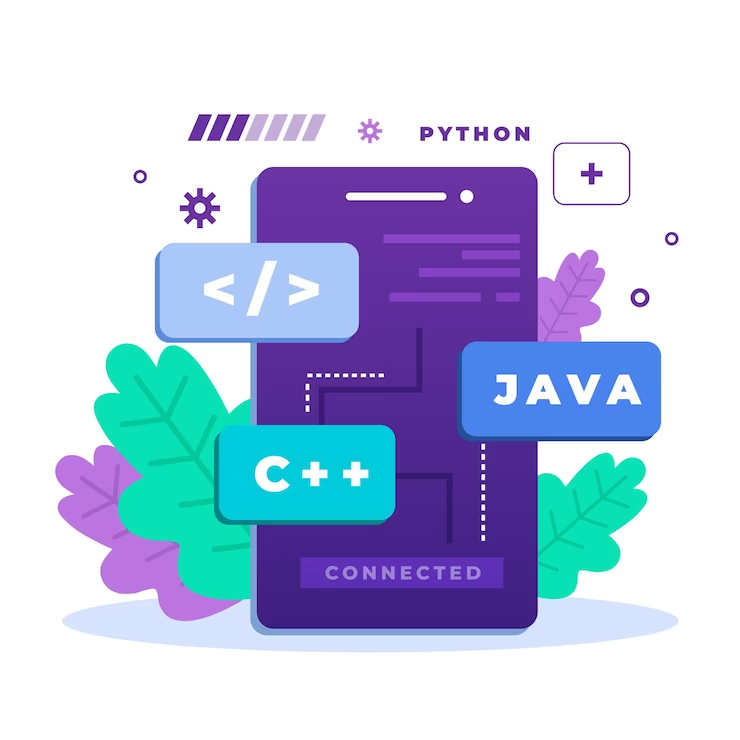 Illustration of Development Concept with Programming Languages