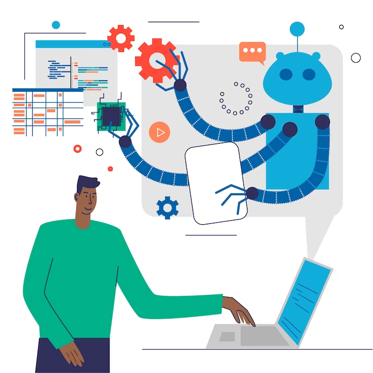 Illustration of Robotic Process Automation
